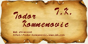 Todor Komnenović vizit kartica